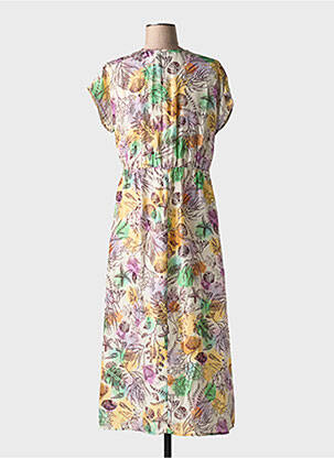 Robe longue imprimé fantaisie manches courtes violet ATTIC AND BARN femme