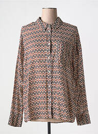 Chemisier imprimé fantaisie manches longues marron MKT STUDIO femme