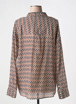 Chemisier imprimé fantaisie manches longues marron MKT STUDIO femme