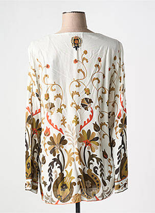 Blouse imprimé fantaisie manches longues blanc MALIPARMI femme