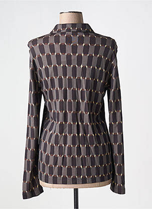 Chemisier coupe cintrée manches longues marron SIYU femme