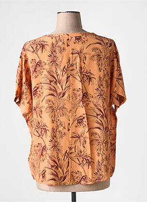 Top imprimé fantaisie manches courtes orange ATTIC AND BARN femme