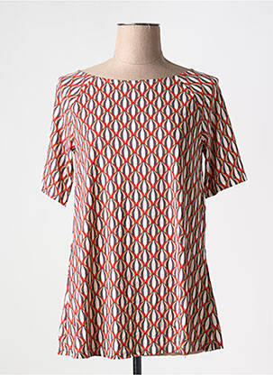 Top imprimé fantaisie manches courtes rouge MALIPARMI femme