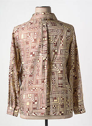 Chemisier imprimé fantaisie manches longues marron MOMONI femme