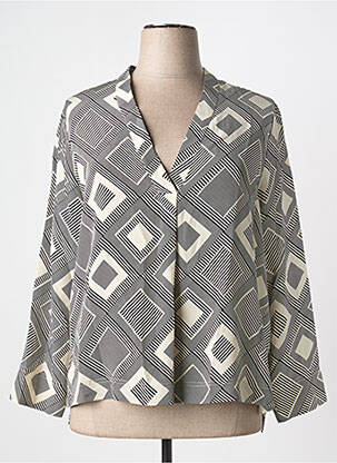 Blouse imprimé fantaisie manches longues beige MOMONI femme