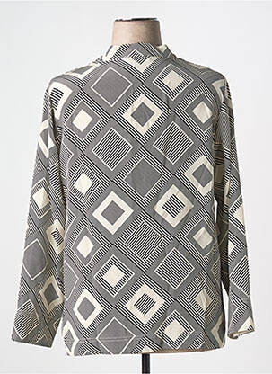 Blouse imprimé fantaisie manches longues beige MOMONI femme