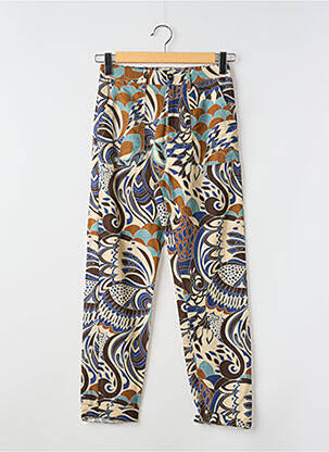 Pantalon droit taille élastique bleu HOD femme
