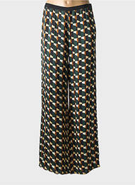 Pantalon flare taille élastique vert SIYU femme