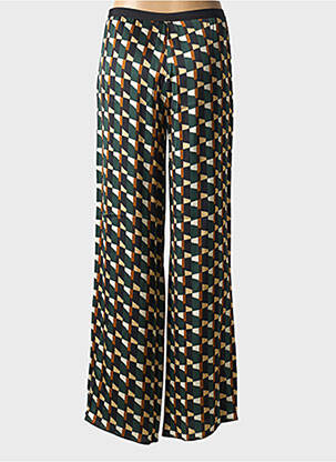 Pantalon flare taille élastique vert SIYU femme