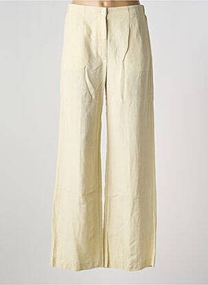 Pantalon flare taille élastique taille haute beige POMANDERE femme