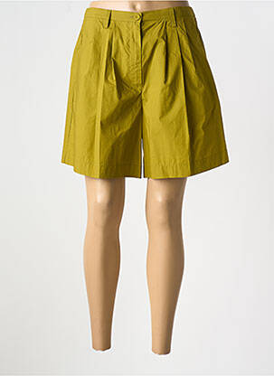 Bermuda fermeture zippée sous rabat boutonné vert FORTE-FORTE femme