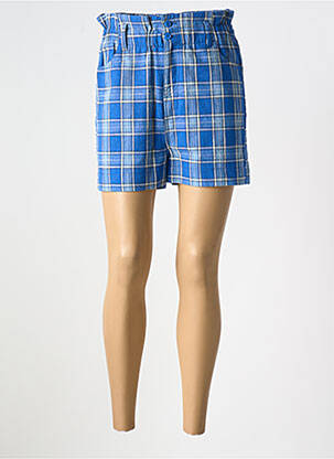 Short fermeture zippée sous rabat boutonné bleu HOD femme