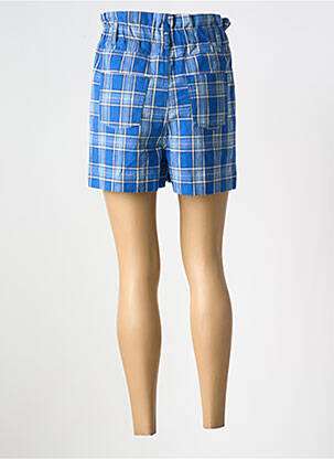 Short fermeture zippée sous rabat boutonné bleu HOD femme