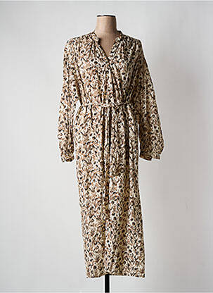 Robe longue manches longues manches longues beige DIEGA femme