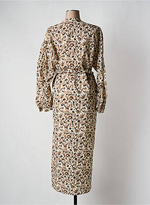 Robe longue manches longues manches longues beige DIEGA femme