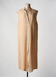 Robe longue manches courtes manches courtes beige ROSEANNA femme