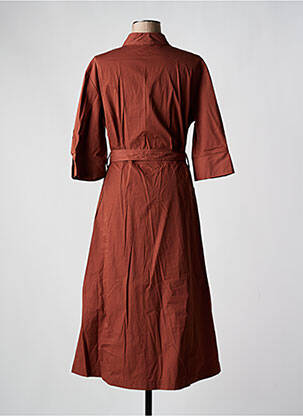 Robe mi-longue manches 3/4 manches 3/4 marron PHISIQUE DU ROLE femme