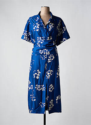 Robe longue manches courtes manches courtes bleu SOEUR femme