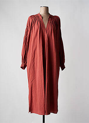 Robe longue manches longues manches longues orange MARAIS femme