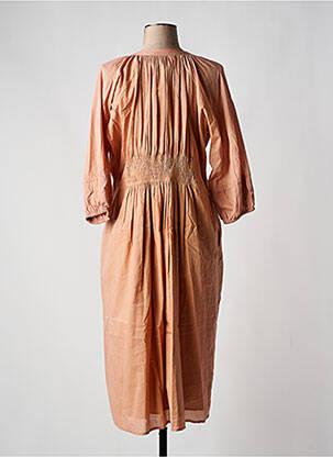 Robe mi-longue manches 3/4 manches 3/4 orange LEON & HARPER femme