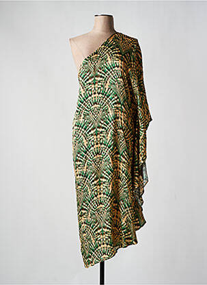 Robe mi-longue coupe fluide sans manche vert BELLEROSE femme