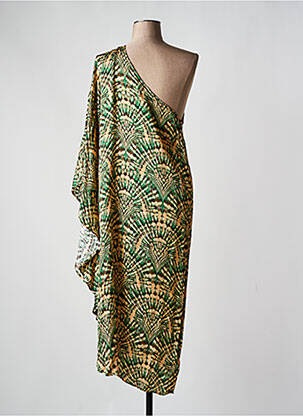 Robe mi-longue coupe fluide sans manche vert BELLEROSE femme