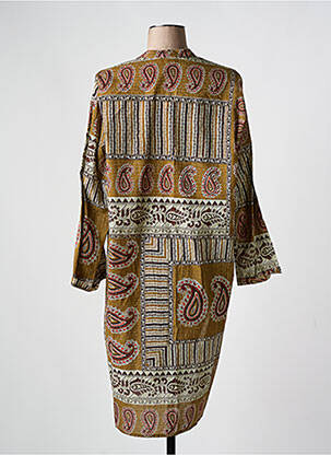 Robe mi-longue manches longues manches longues marron DIEGA femme
