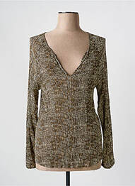 Top coupe cintrée manches longues vert DIEGA femme