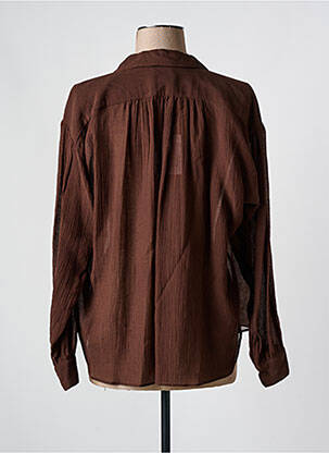 Chemisier tissage crêpe manches longues marron MASSCOB femme