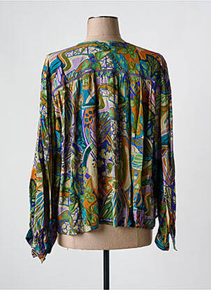 Blouse imprimé fantaisie manches longues vert BELLE PIÈCE femme