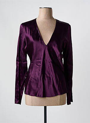 Top coupe cintrée manches longues violet FORTE-FORTE femme
