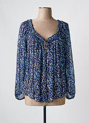 Blouse imprimé fantaisie manches longues bleu MARANT ETOILE femme
