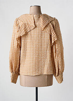 Chemisier tissage crêpe manches longues beige ROSEANNA femme