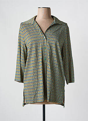 Chemisier coupe cintrée manches 3/4 vert SIYU femme