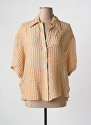 Chemisier tissage crêpe manches courtes beige ROSEANNA femme