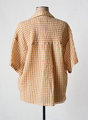 Chemisier tissage crêpe manches courtes beige ROSEANNA femme