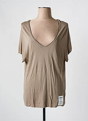 T-shirt coupe droite manches courtes marron LIV BERGEN femme
