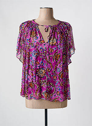 Blouse légère et transparente manches courtes violet VANESSA BRUNO femme