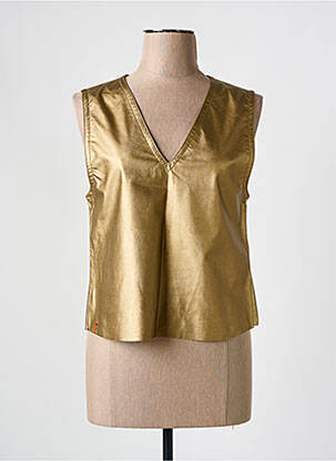 Top stretch sans manche or MAEVY femme