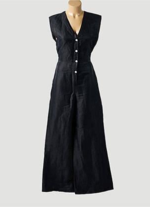 Combi-pantalon tissage crêpe sans manche noir ATTIC AND BARN femme