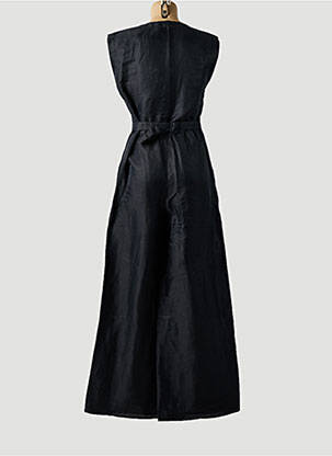 Combi-pantalon tissage crêpe sans manche noir ATTIC AND BARN femme