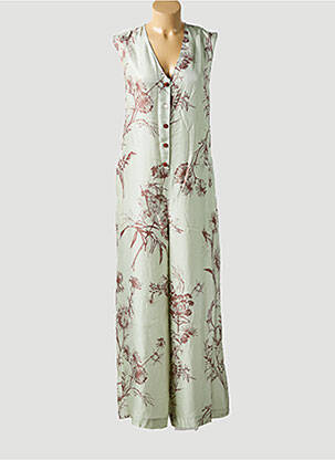 Combi-pantalon fermeture boutonnée sur le devant sans manche vert ALYSI femme