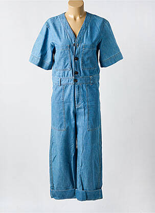 Combi-pantalon fermeture boutonnée sur le devant manches courtes bleu SOEUR femme