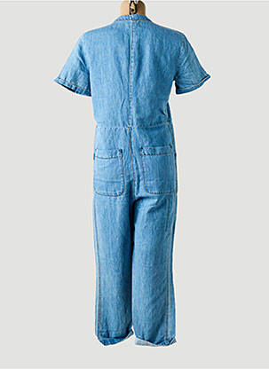 Combi-pantalon fermeture boutonnée sur le devant manches courtes bleu FIVE femme