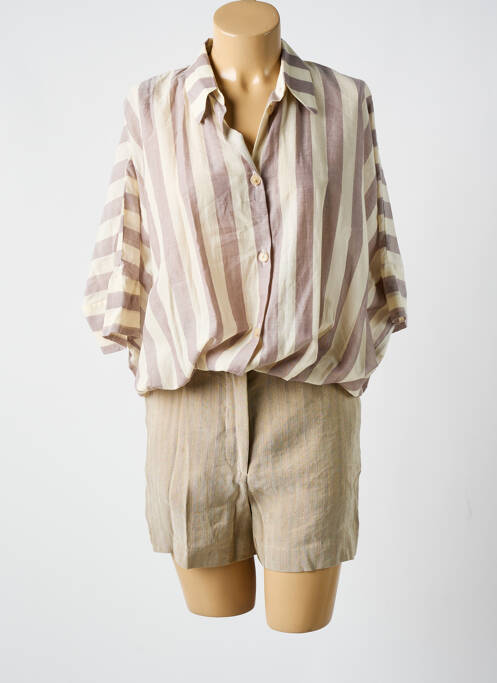 Combishort marron ALYSI pour femme