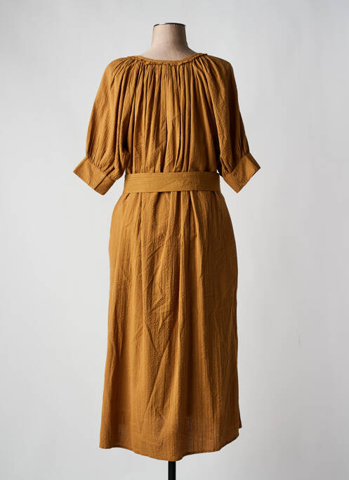 Robe mi-longue marron BELLE PIÈCE pour femme