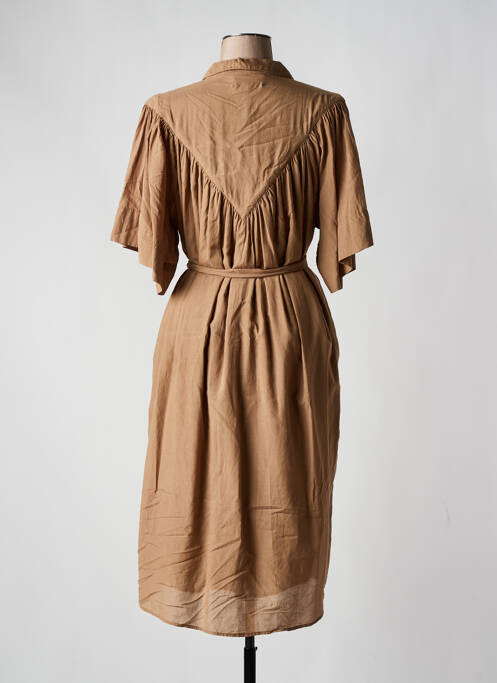 Robe mi-longue marron BELLE PIÈCE pour femme