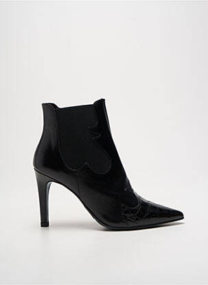 Bottines/boots matière lisse talon de 7 à 9cm noir PERLATO femme