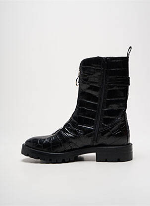 Bottines/boots tissage satiné talon plat jusqu'à 3cm noir ALPE femme