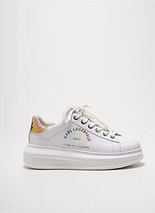 Baskets matière lisse talon de 4 à 6cm blanc KARL LAGERFELD femme